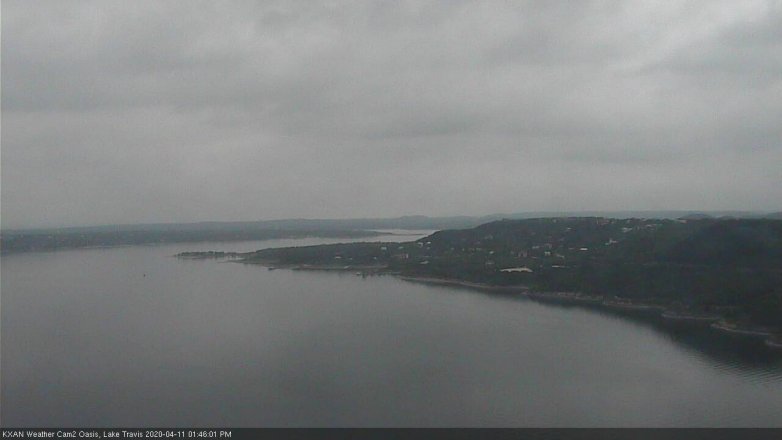 Lake Travis webcam, April 11, 2020 1:45 PM CT