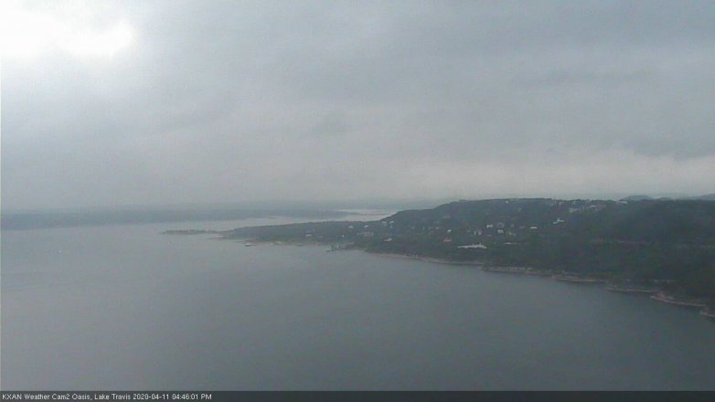 Lake Travis webcam, April 11, 2020 4:45 PM CT