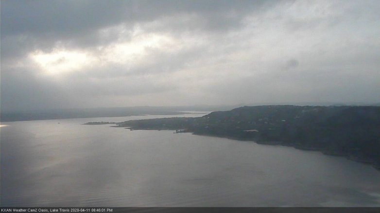 Lake Travis webcam, April 11, 2020 6:45 PM CT