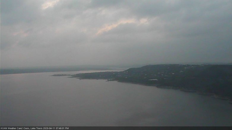 Lake Travis webcam, April 11, 2020 7:45 PM CT