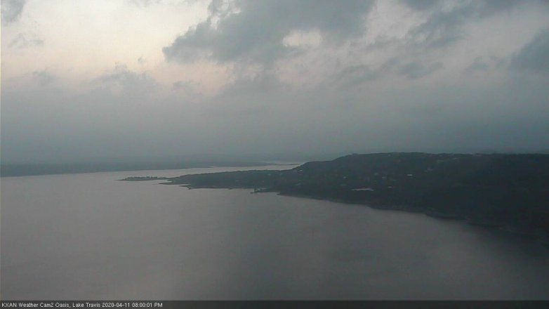 Lake Travis webcam, April 11, 2020 8:00 PM CT