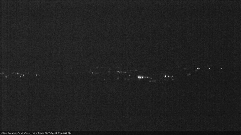 Lake Travis webcam, April 11, 2020 9:45 PM CT