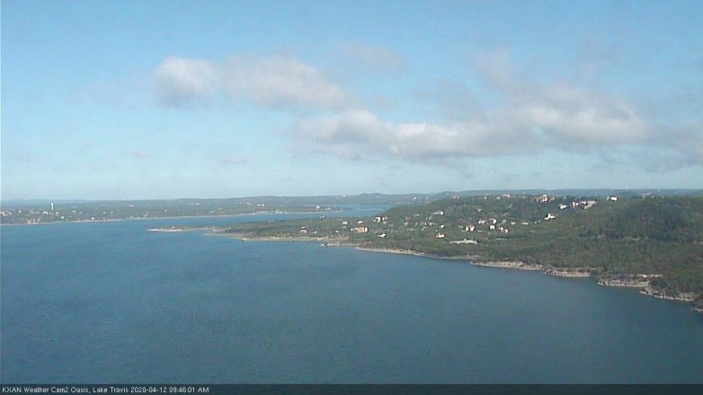 Lake Travis webcam, April 12, 2020 9:45 AM CT