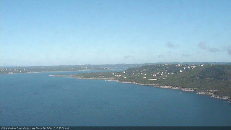 Lake Travis webcam, April 12, 2020 10:00 AM CT