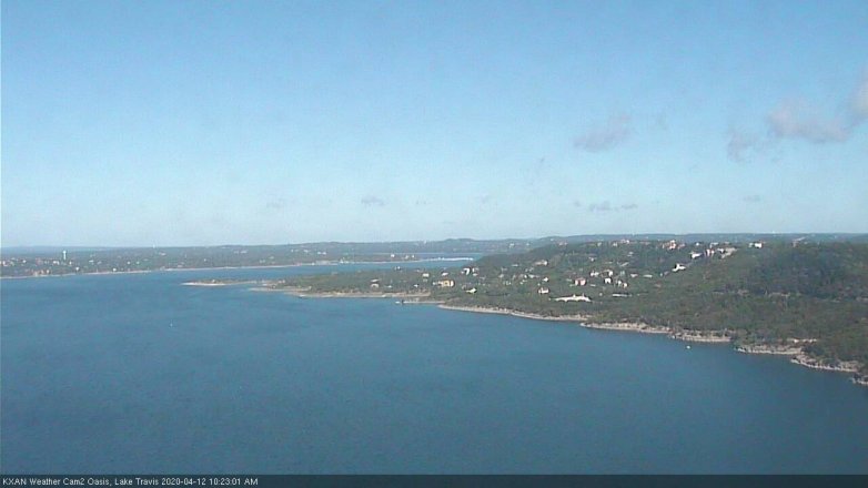 Lake Travis webcam, April 12, 2020 10:25 AM CT