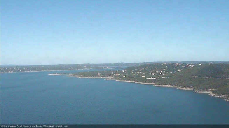 Lake Travis webcam, April 12, 2020 10:45 AM CT