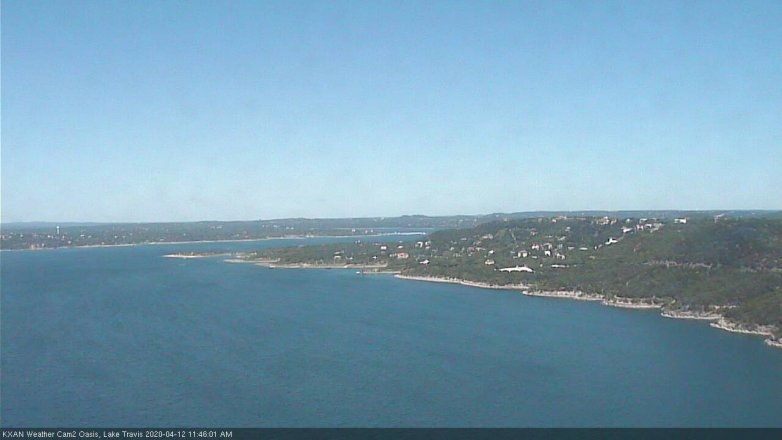 Lake Travis webcam, April 12, 2020 11:45 AM CT