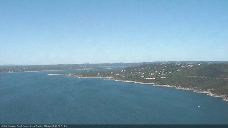 Lake Travis webcam, April 12, 2020 12:00 PM CT