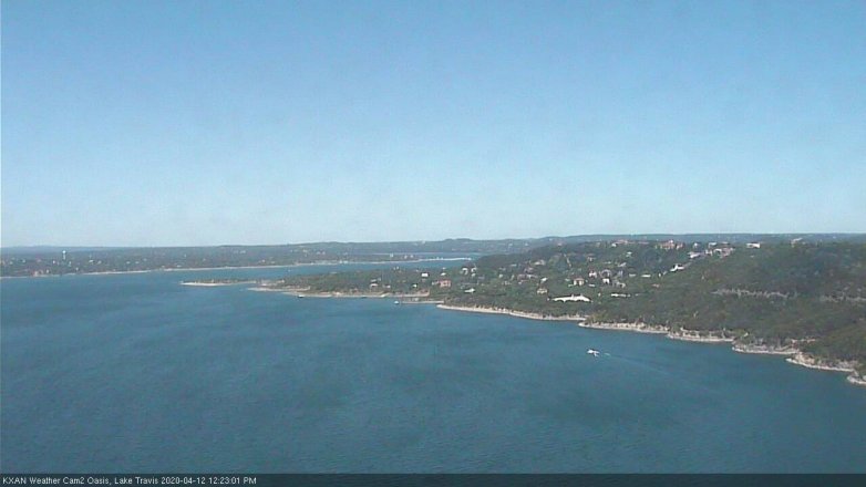 Lake Travis webcam, April 12, 2020 12:25 PM CT
