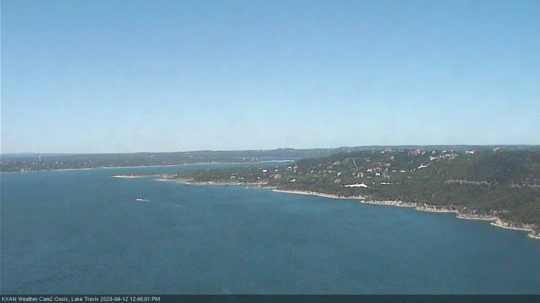 Lake Travis webcam, April 12, 2020 12:45 PM CT