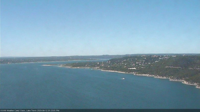 Lake Travis webcam, April 12, 2020 1:25 PM CT