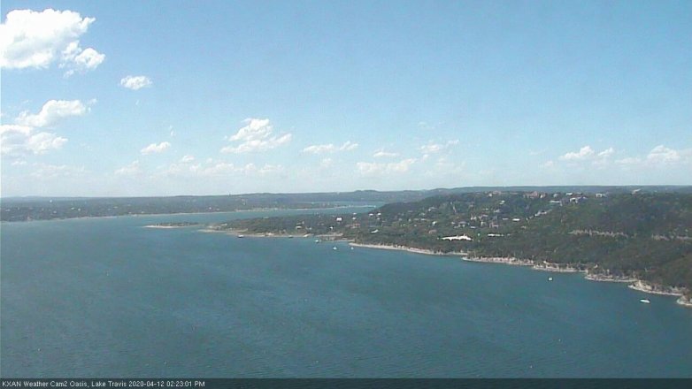 Lake Travis webcam, April 12, 2020 2:25 PM CT