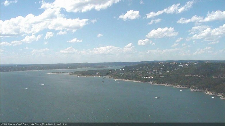 Lake Travis webcam, April 12, 2020 2:45 PM CT