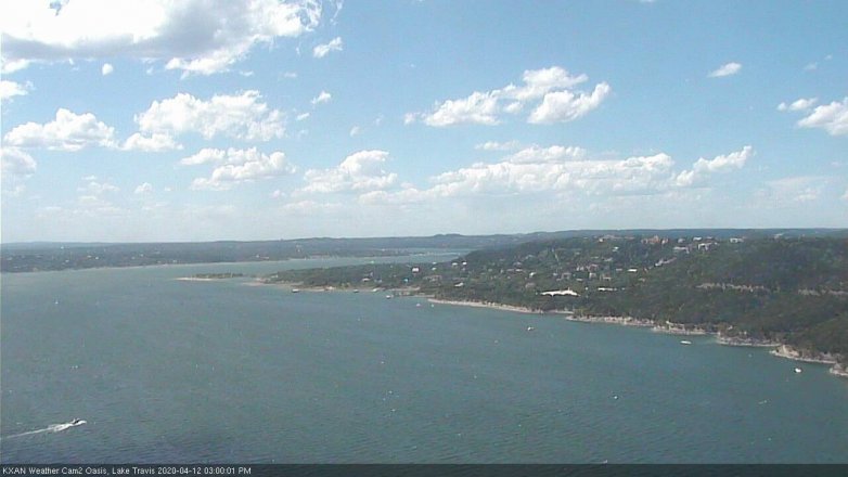 Lake Travis webcam, April 12, 2020 3:00 PM CT