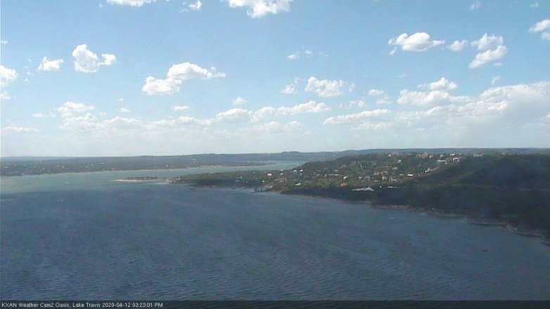 Lake Travis webcam, April 12, 2020 3:25 PM CT