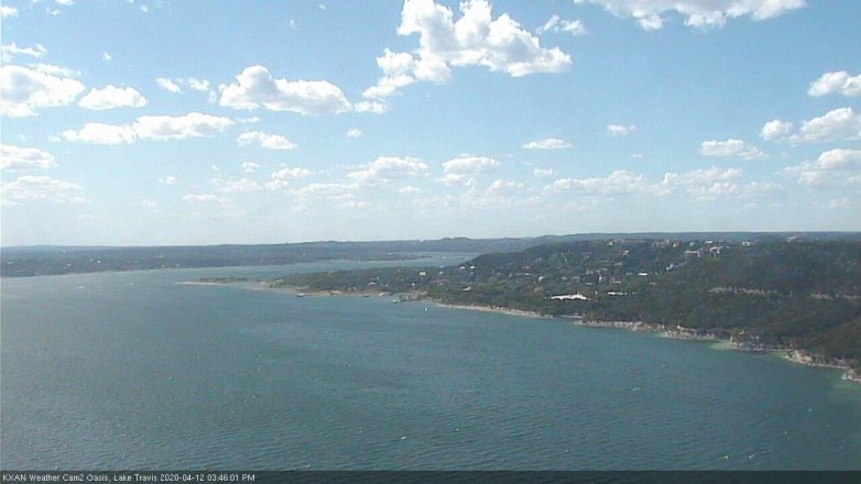 Lake Travis webcam, April 12, 2020 3:45 PM CT
