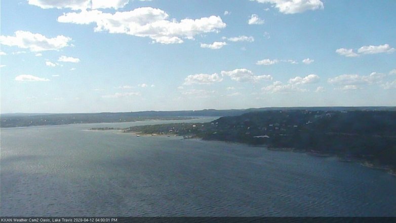 Lake Travis webcam, April 12, 2020 4:00 PM CT