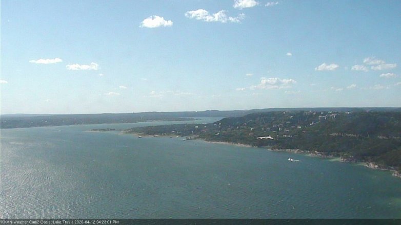 Lake Travis webcam, April 12, 2020 4:25 PM CT