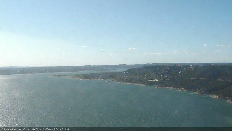 Lake Travis webcam, April 12, 2020 4:45 PM CT