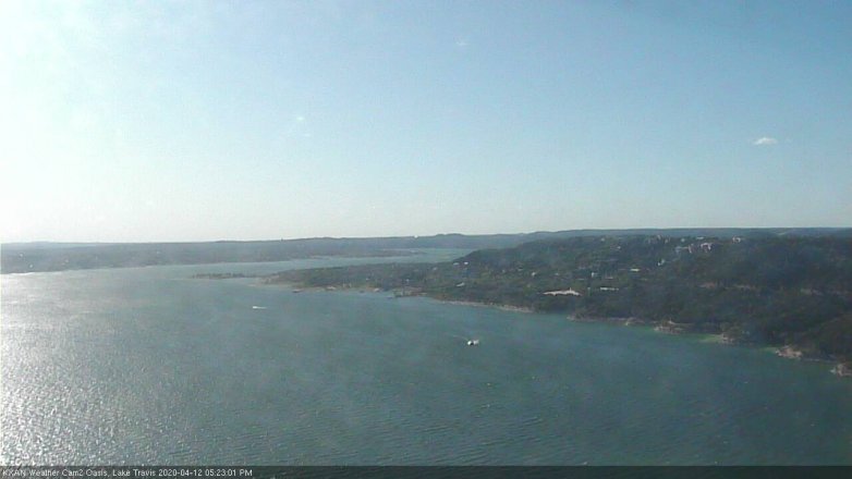 Lake Travis webcam, April 12, 2020 5:25 PM CT