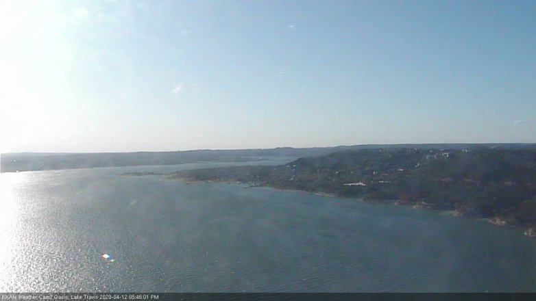 Lake Travis webcam, April 12, 2020 5:45 PM CT
