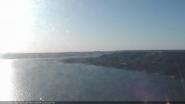 Lake Travis webcam, April 12, 2020 6:25 PM CT