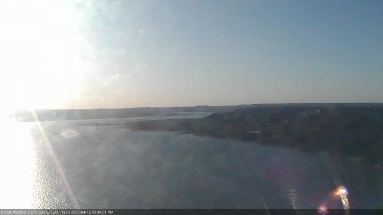 Lake Travis webcam, April 12, 2020 6:45 PM CT
