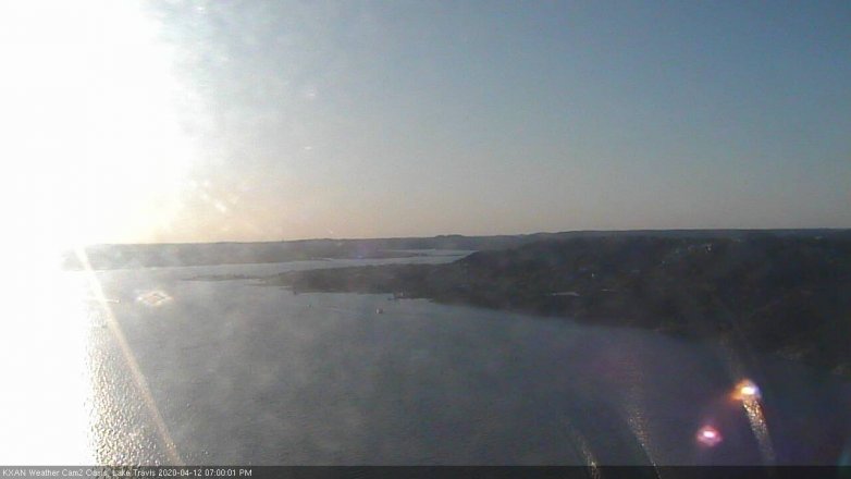 Lake Travis webcam, April 12, 2020 7:00 PM CT