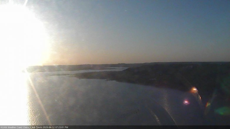 Lake Travis webcam, April 12, 2020 7:25 PM CT