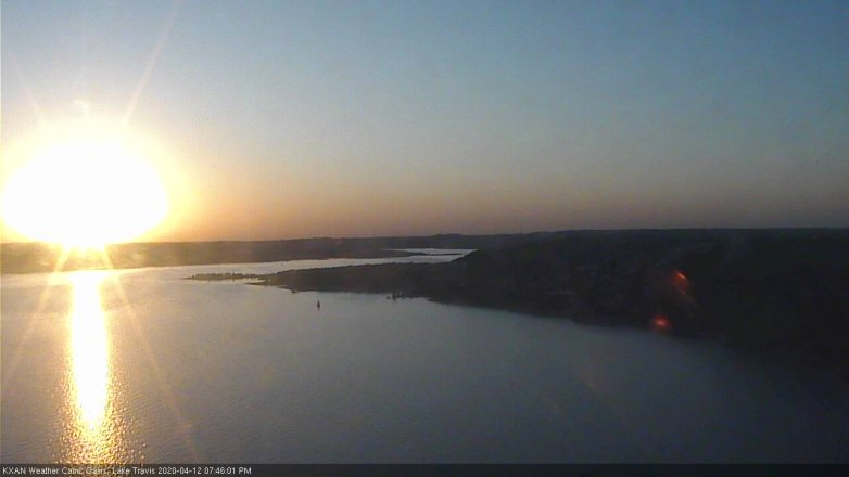 Lake Travis webcam, April 12, 2020 7:45 PM CT