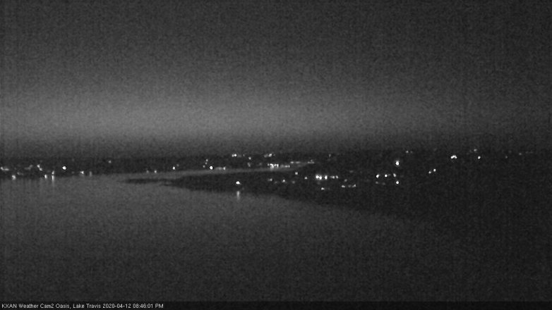 Lake Travis webcam, April 12, 2020 8:45 PM CT