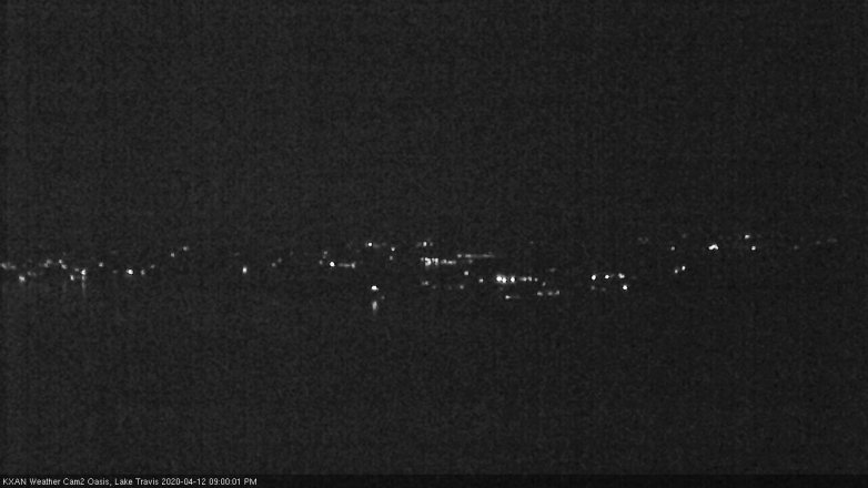 Lake Travis webcam, April 12, 2020 9:00 PM CT