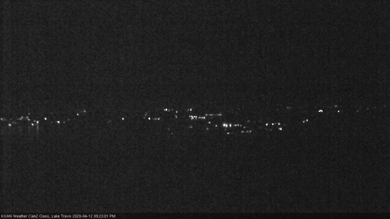 Lake Travis webcam, April 12, 2020 9:25 PM CT
