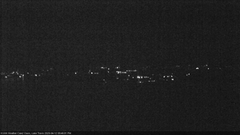 Lake Travis webcam, April 12, 2020 9:45 PM CT