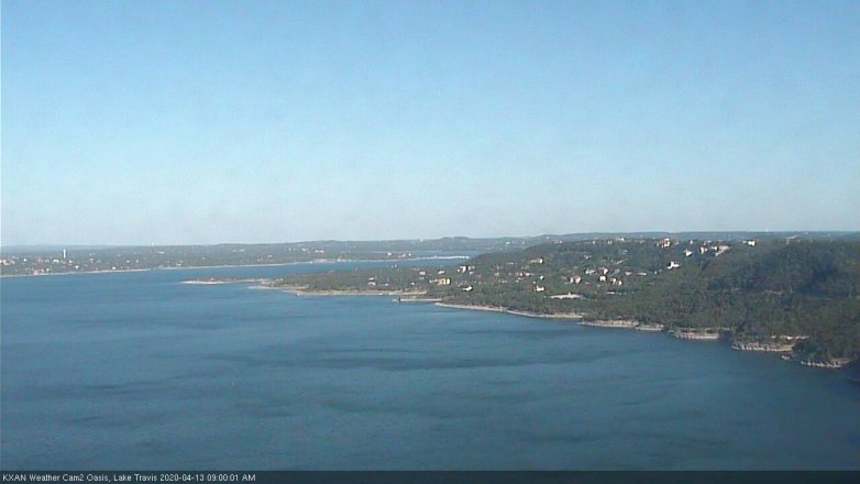 Lake Travis webcam, April 13, 2020 9:00 AM CT