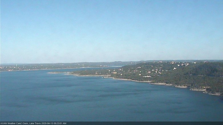 Lake Travis webcam, April 13, 2020 9:25 AM CT