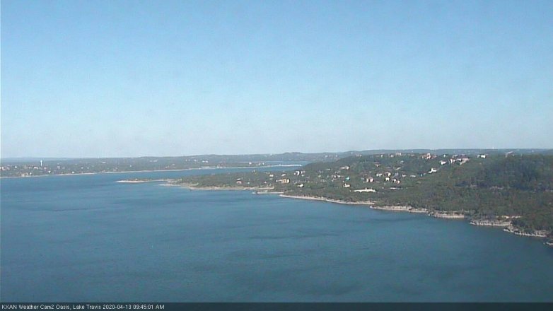 Lake Travis webcam, April 13, 2020 9:45 AM CT