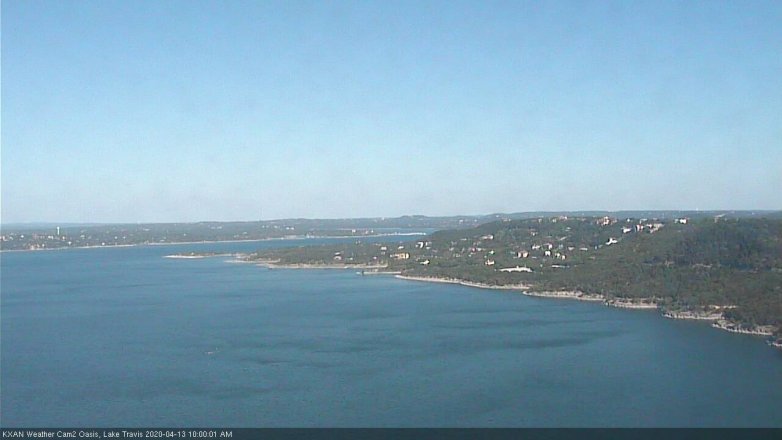 Lake Travis webcam, April 13, 2020 10:00 AM CT