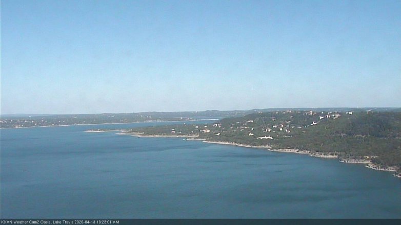 Lake Travis webcam, April 13, 2020 10:25 AM CT