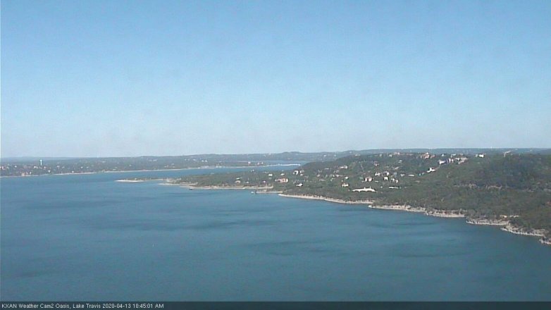 Lake Travis webcam, April 13, 2020 10:45 AM CT