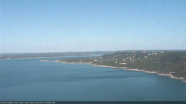 Lake Travis webcam, April 13, 2020 11:00 AM CT