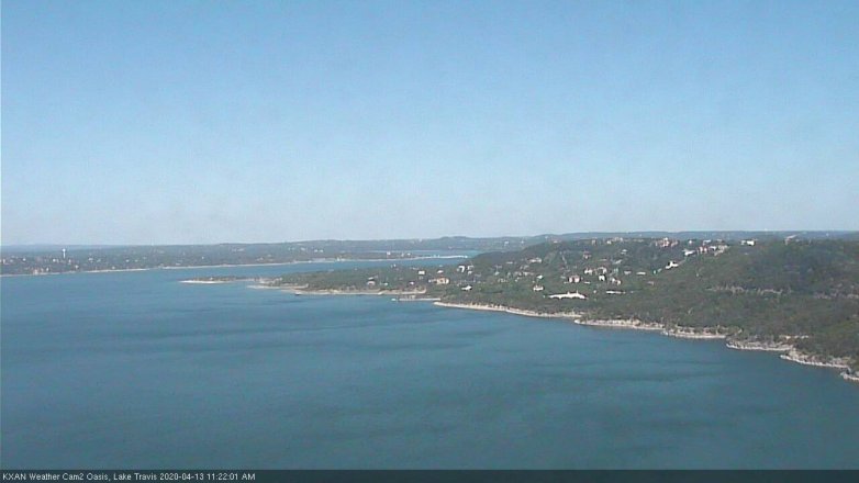 Lake Travis webcam, April 13, 2020 11:25 AM CT