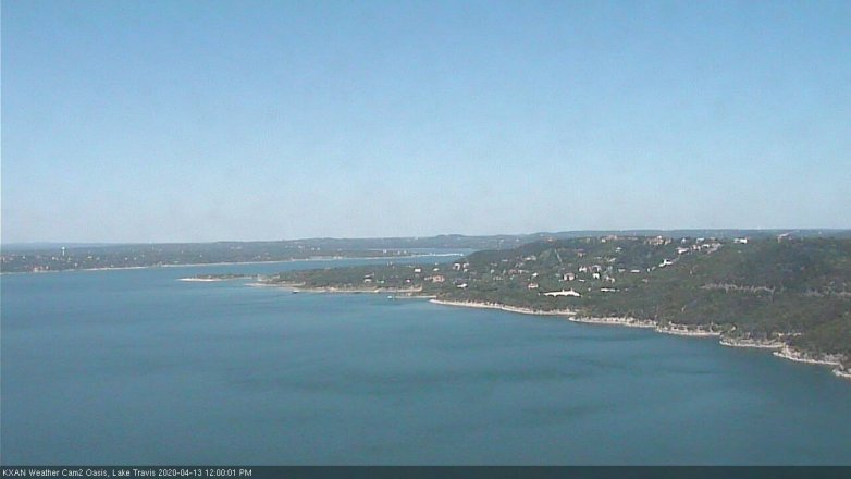 Lake Travis webcam, April 13, 2020 12:00 PM CT