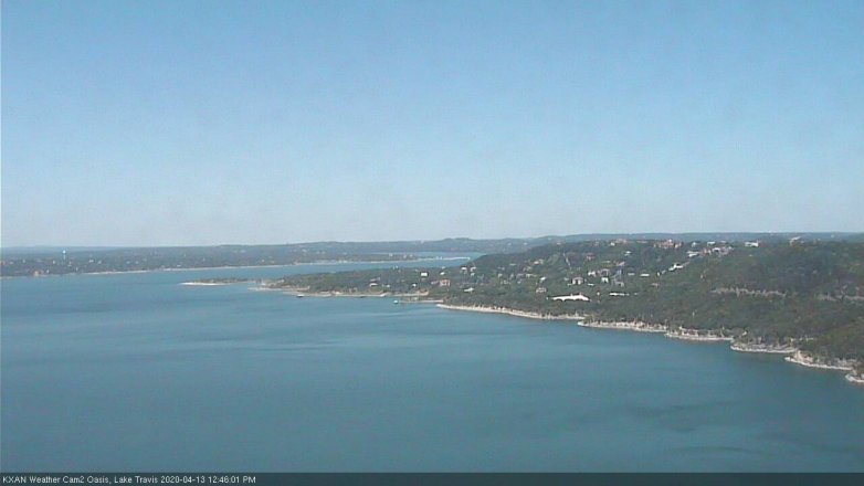 Lake Travis webcam, April 13, 2020 12:45 PM CT