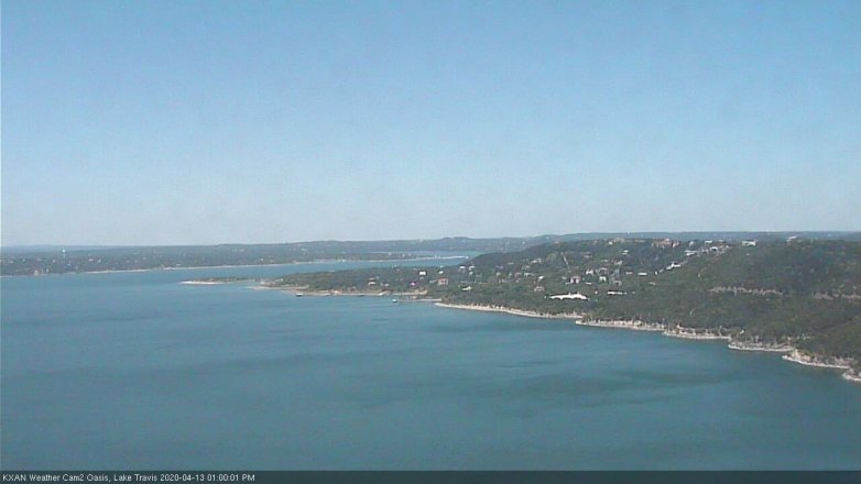 Lake Travis webcam, April 13, 2020 1:00 PM CT