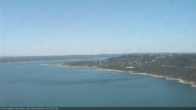 Lake Travis webcam, April 13, 2020 1:25 PM CT