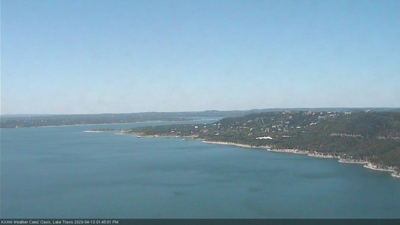 Lake Travis webcam, April 13, 2020 1:45 PM CT