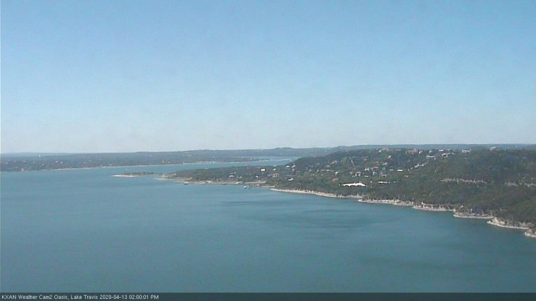Lake Travis webcam, April 13, 2020 2:00 PM CT