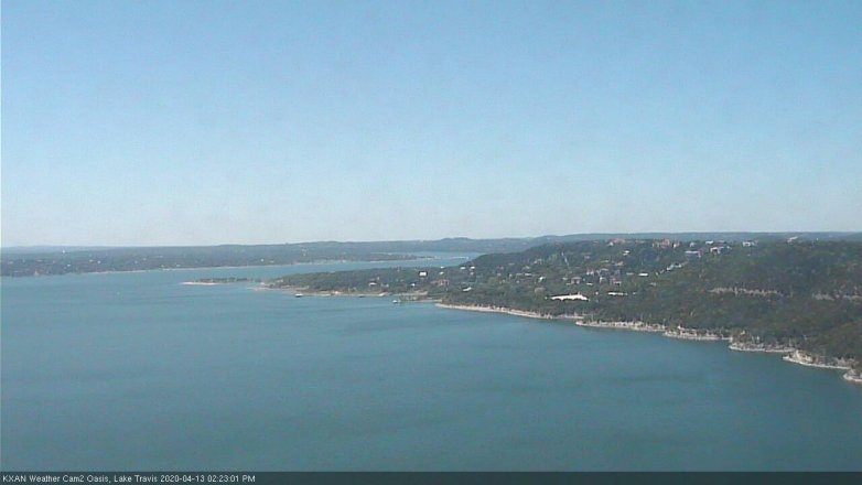 Lake Travis webcam, April 13, 2020 2:25 PM CT