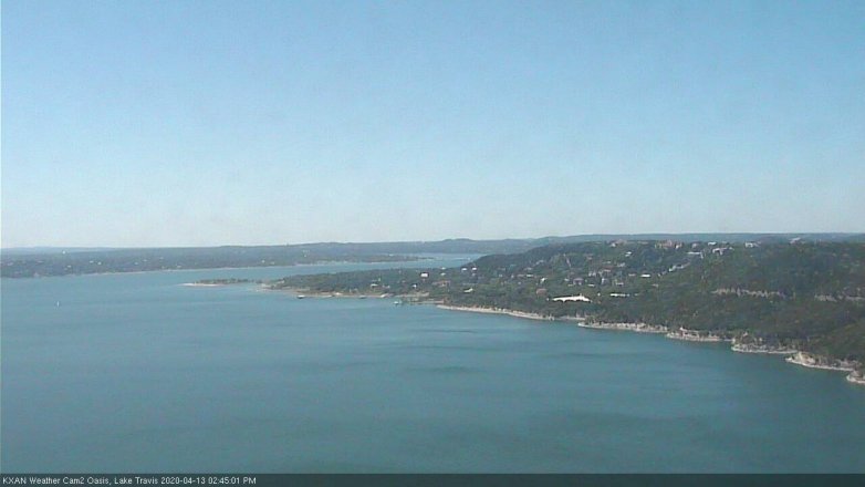 Lake Travis webcam, April 13, 2020 2:45 PM CT
